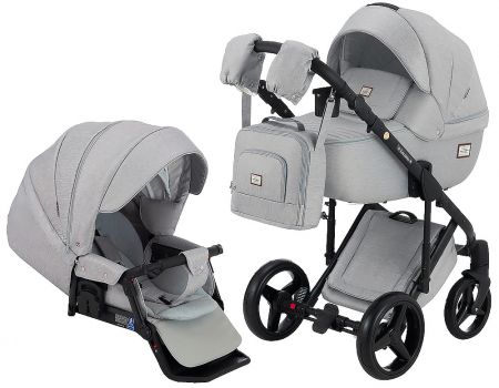 Коляска 2 в 1 Adamex Luciano jeans Q1-CZ светло-серый