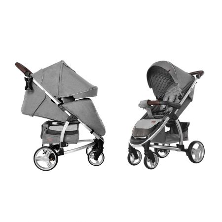 Коляска прогулочная CARRELLO Vista CRL-8505 Shark Gray в льне +дождевик L /1/ MOQ
