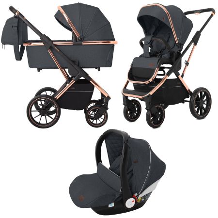 Коляска универсальная CARRELLO Aurora CRL-6502 (3in1) Iron Grey +дождевик /1/