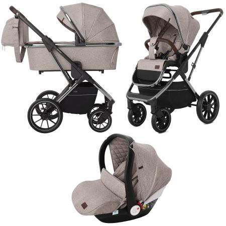 Коляска универсальная CARRELLO Aurora CRL-6502/1 (3in1) Almond Beige +дождевик /1/