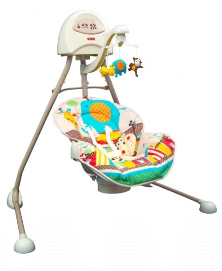 Укачивающий центр, колыбель качели для младенцев «Африка» Fisher-Price Cradle 'N Swing – Berceau
