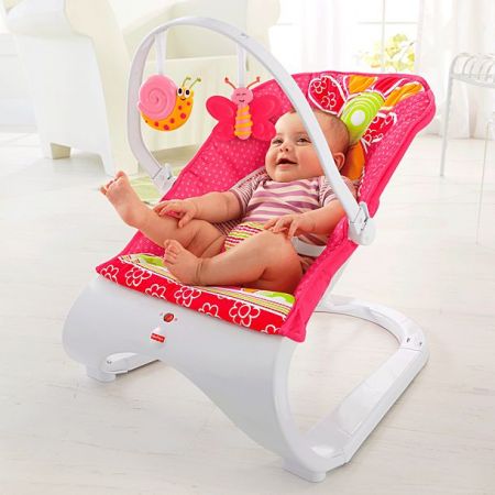 Кресло-шезлонг Fisher-Price Comfort Curve Bouncer КРАСНАЯ БАБОЧКА оригинал США