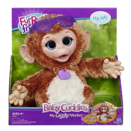Furreal Friends Смешливая Обезьянка озорные зверята Hasbro Baby Cuddles My Giggly Monkey Pet Plush