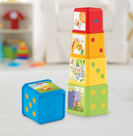 Складывающиеся кубики-пирамидка «Веселые животные» Fisher-Price