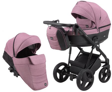 Коляска 2 в 1 Bair Play Plus Soft BPS-948 сиреневый - черный (кожа)