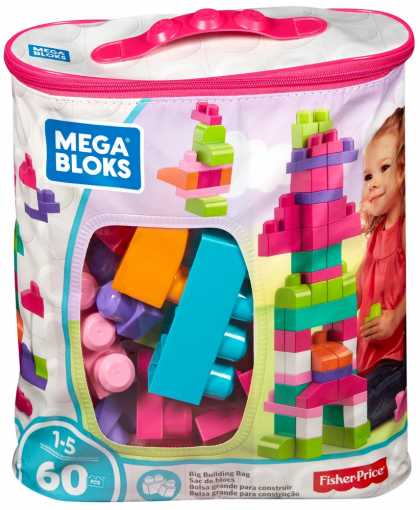 Конструктор розовый в мешке (60 дет.) Mega Bloks