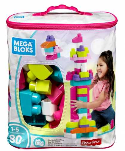 Конструктор розовый в мешке (80 дет.) Mega Bloks