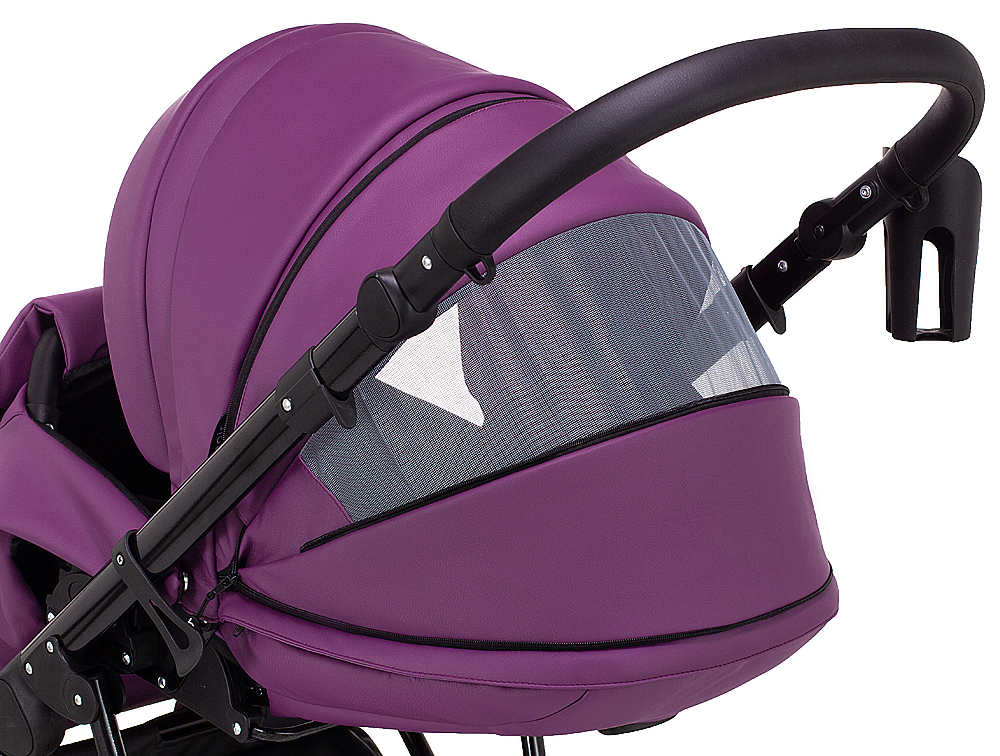 Коляска 2 в 1 Bair Infinity кожа 100% BI-07 purple (фиолетовый)