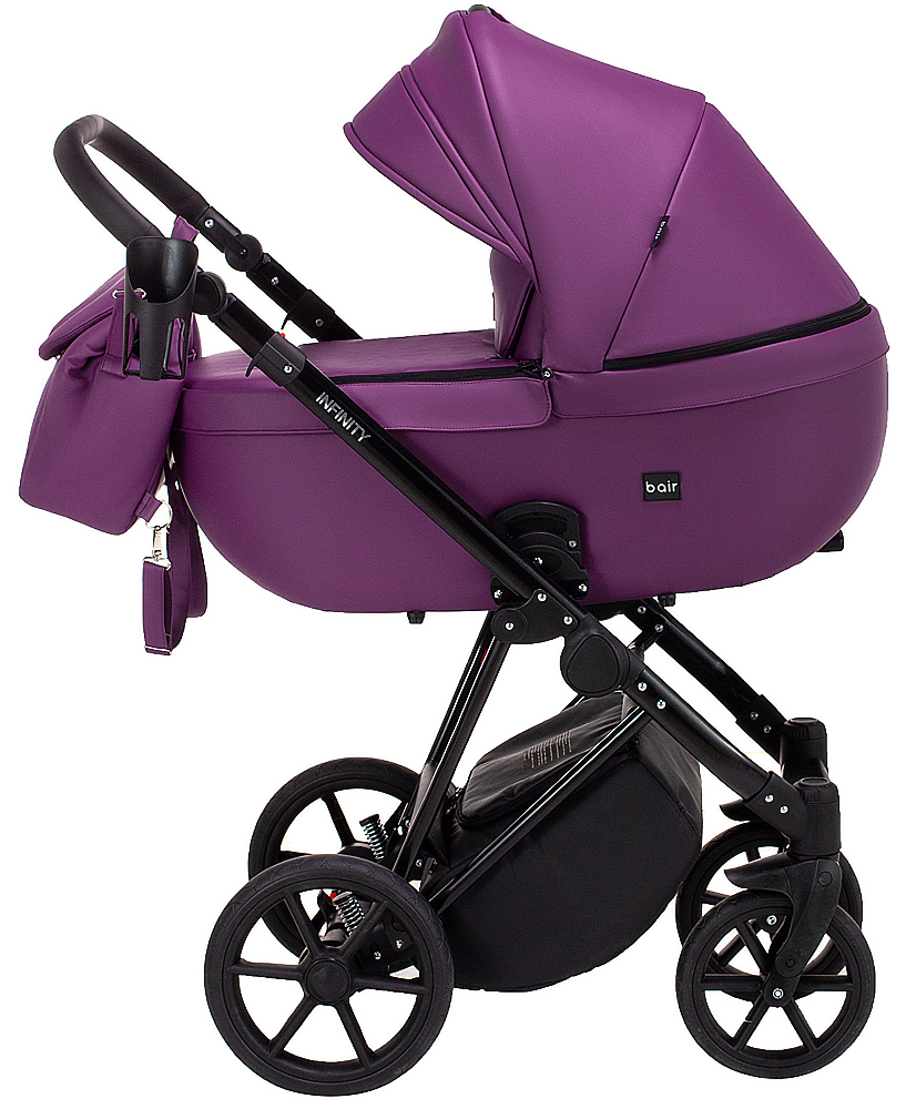Коляска 2 в 1 Bair Infinity кожа 100% BI-07 purple (фиолетовый)