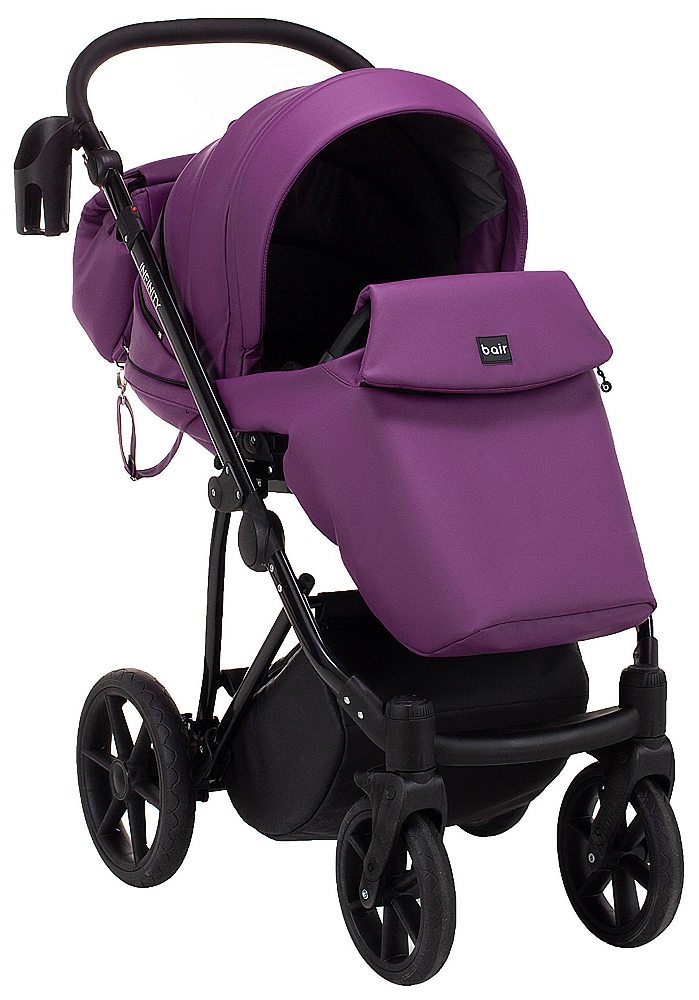 Коляска 2 в 1 Bair Infinity кожа 100% BI-07 purple (фиолетовый)