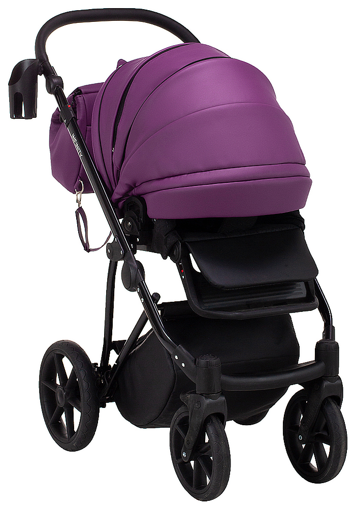 Коляска 2 в 1 Bair Infinity кожа 100% BI-07 purple (фиолетовый)