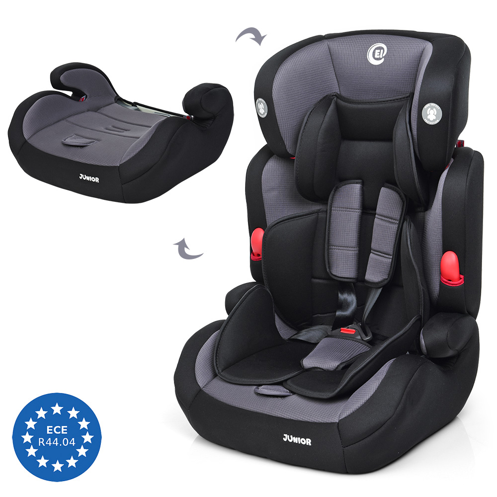 Детское автокресло 2в1, группа 1/2/3 (9-36кг) El Camino Junior, ME 1008 Grey черно-серый