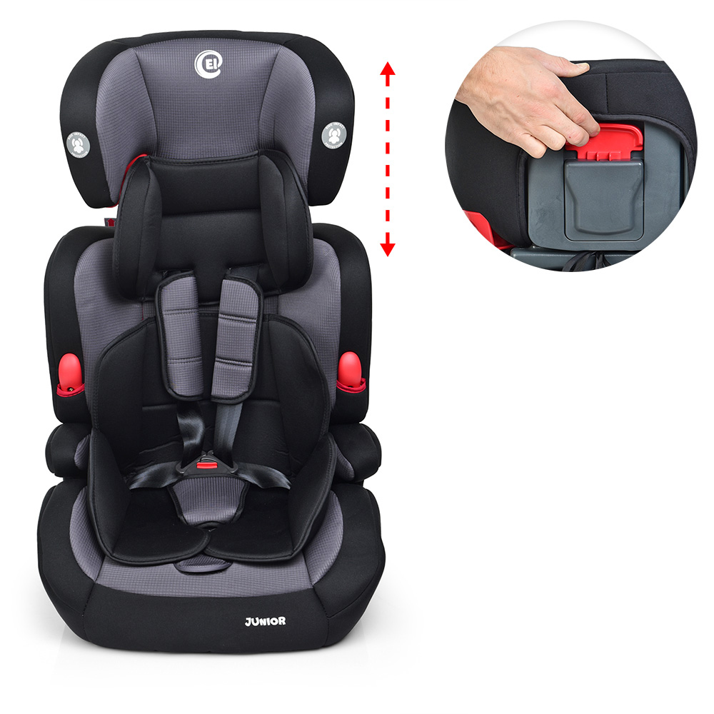 Детское автокресло 2в1, группа 1/2/3 (9-36кг) El Camino Junior, ME 1008 Grey черно-серый
