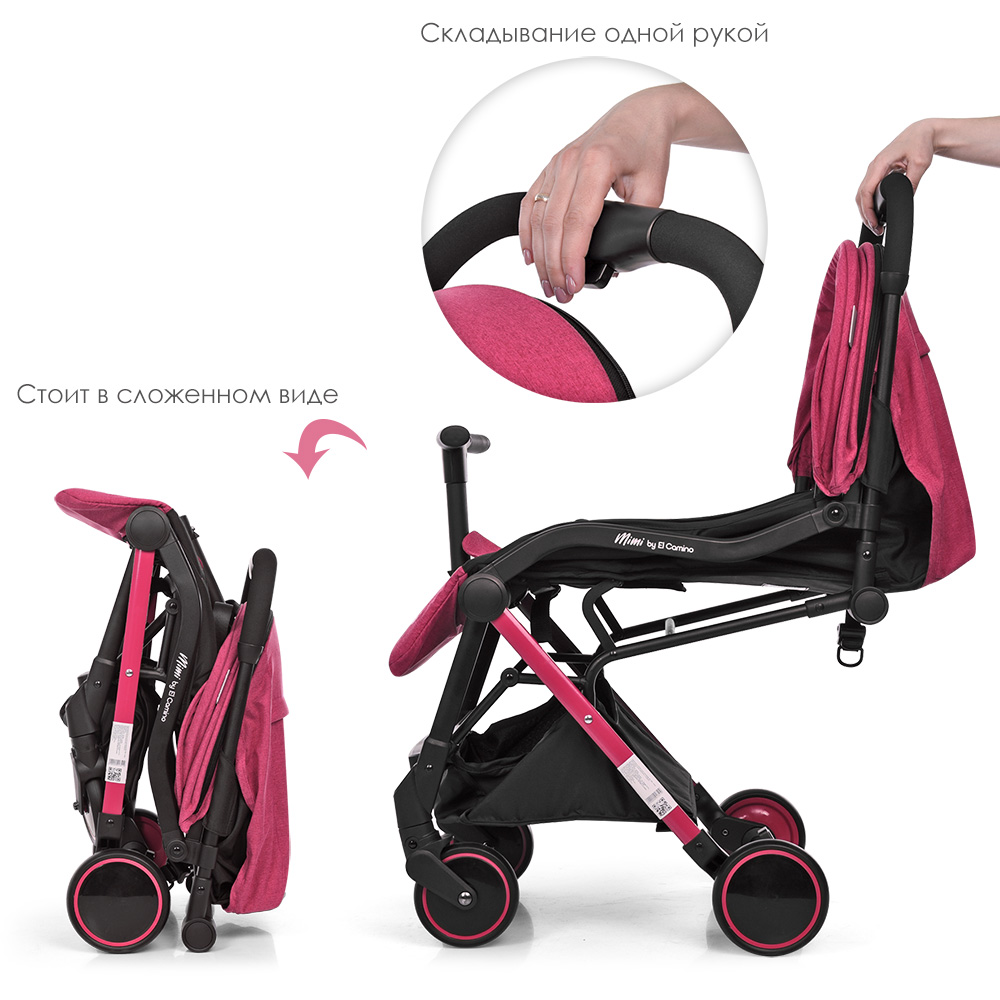 Детская прогулочная коляска El Camino Mimi ME 1036L Candy Pink