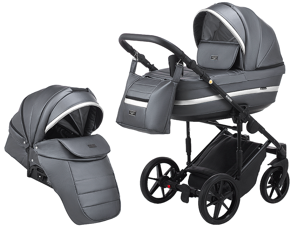 Коляска 2 в 1 Adamex Rimini ECO кожа 100% RI-253
