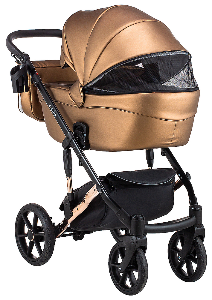 Коляска 2 в 1 Bair Polo (Cooper) кожа 100% 28C бронза (перламутр)