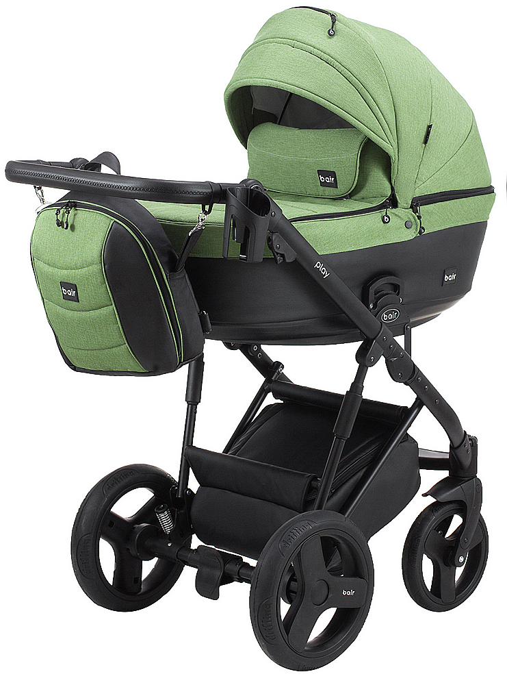 Коляска 2 в 1 Bair Play Plus Soft BPS-946 оливка - хаки (кожа)