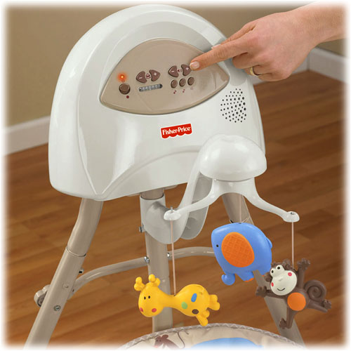 Укачивающий центр, колыбель качели для младенцев «Африка» Fisher-Price Cradle 'N Swing – Berceau