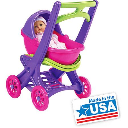 Коляска для куклы 3 в 1 American Plastic Toy On the Go Stroller