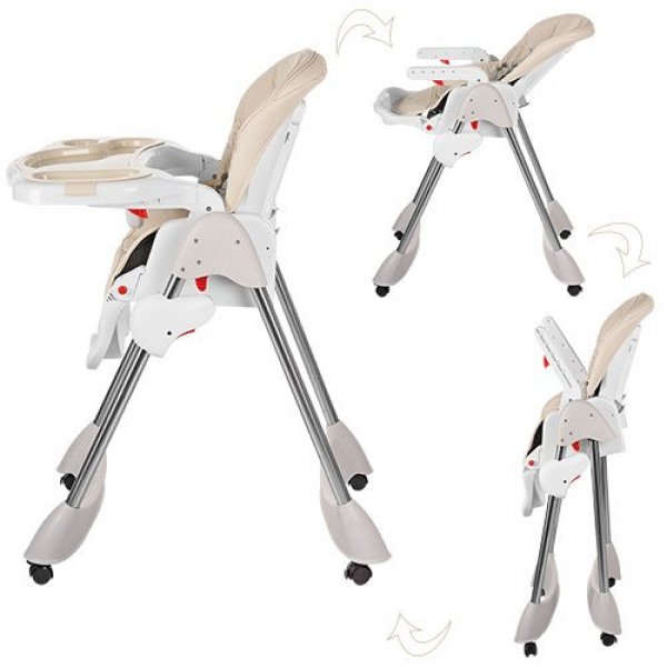 Стульчик для кормления, регулируется спинка, Bambi M 3216-13 бежевый