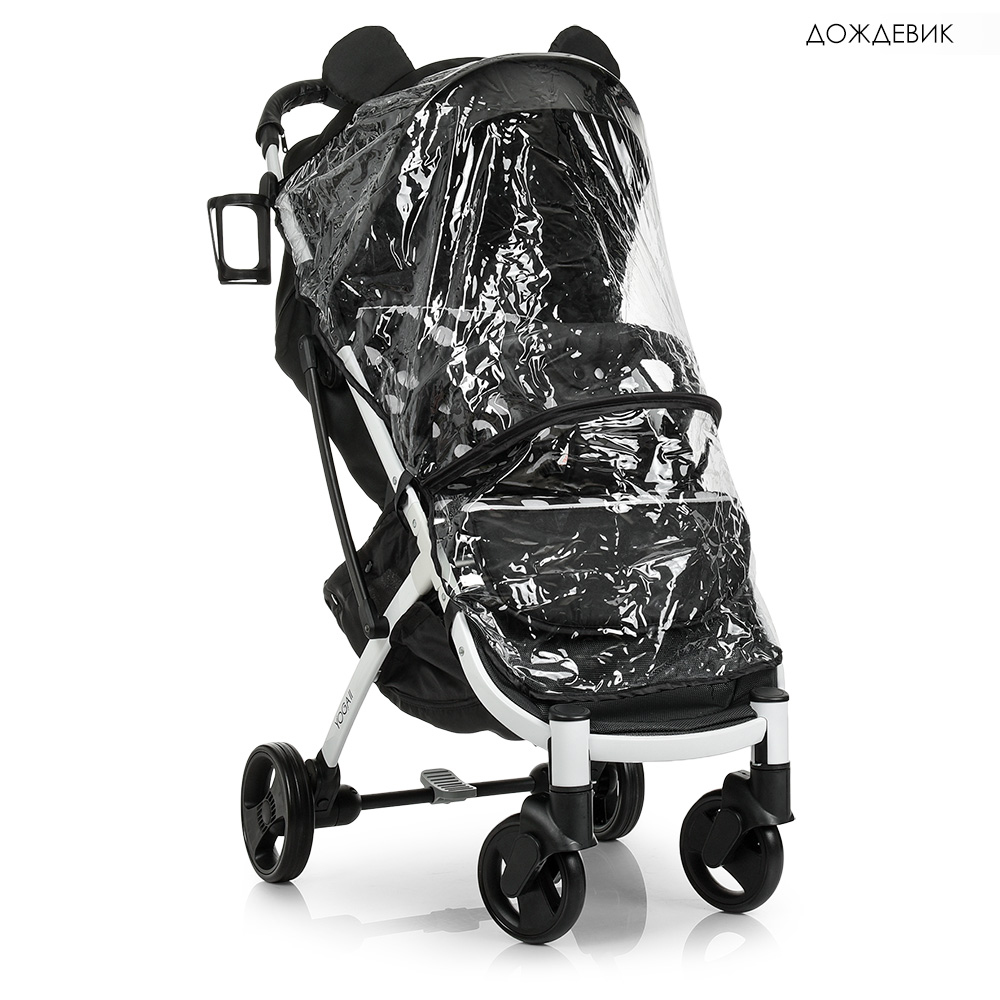 Детская прогулочная коляска Микки Yoga II на белой раме M 3910-2 черный горох