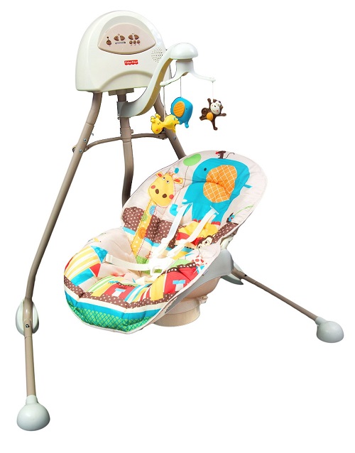 Укачивающий центр, колыбель качели для младенцев «Африка» Fisher-Price Cradle 'N Swing – Berceau