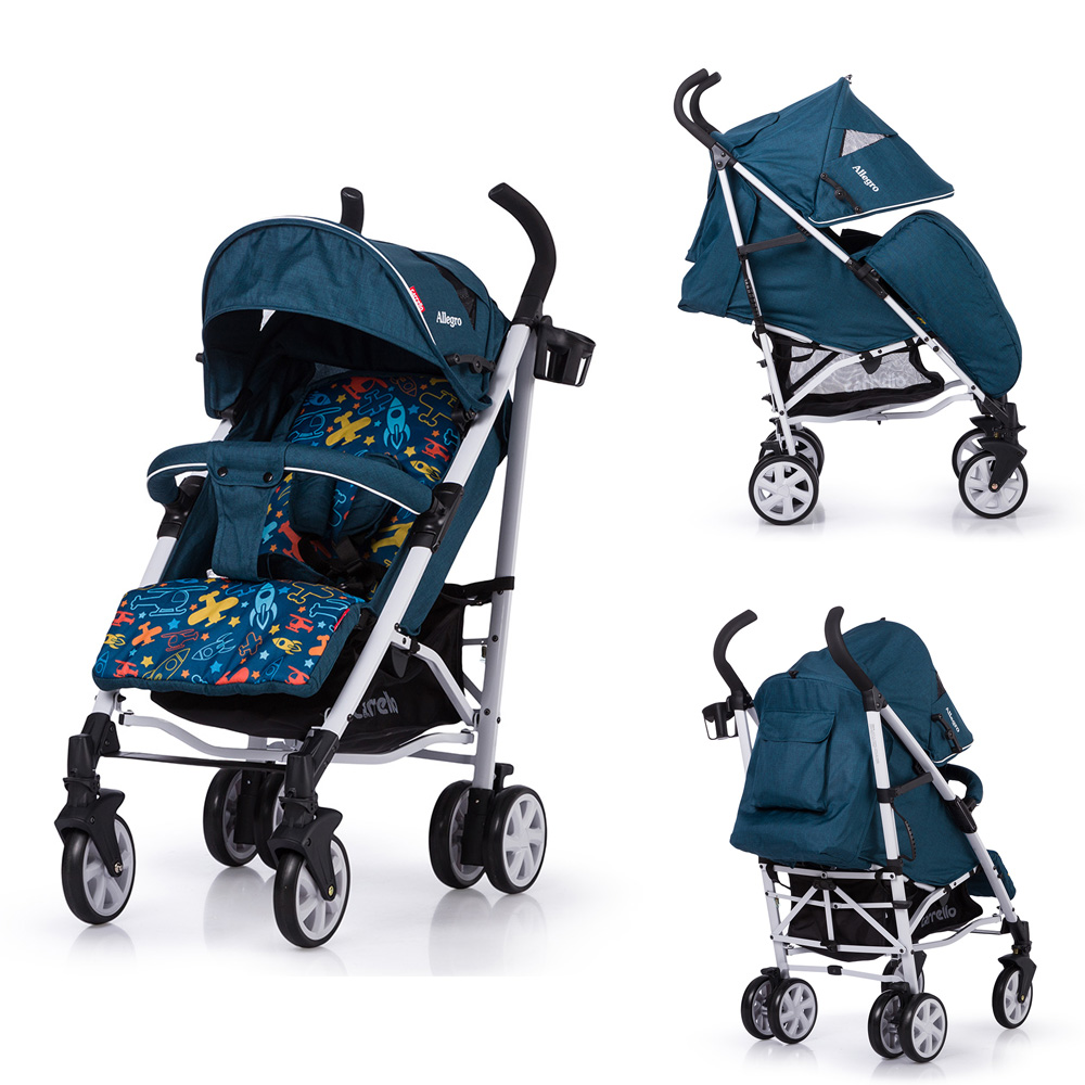 Коляска прогулочная CARRELLO Allegro CRL-10101/1 Aviation Blue в льне /1/ MOQ