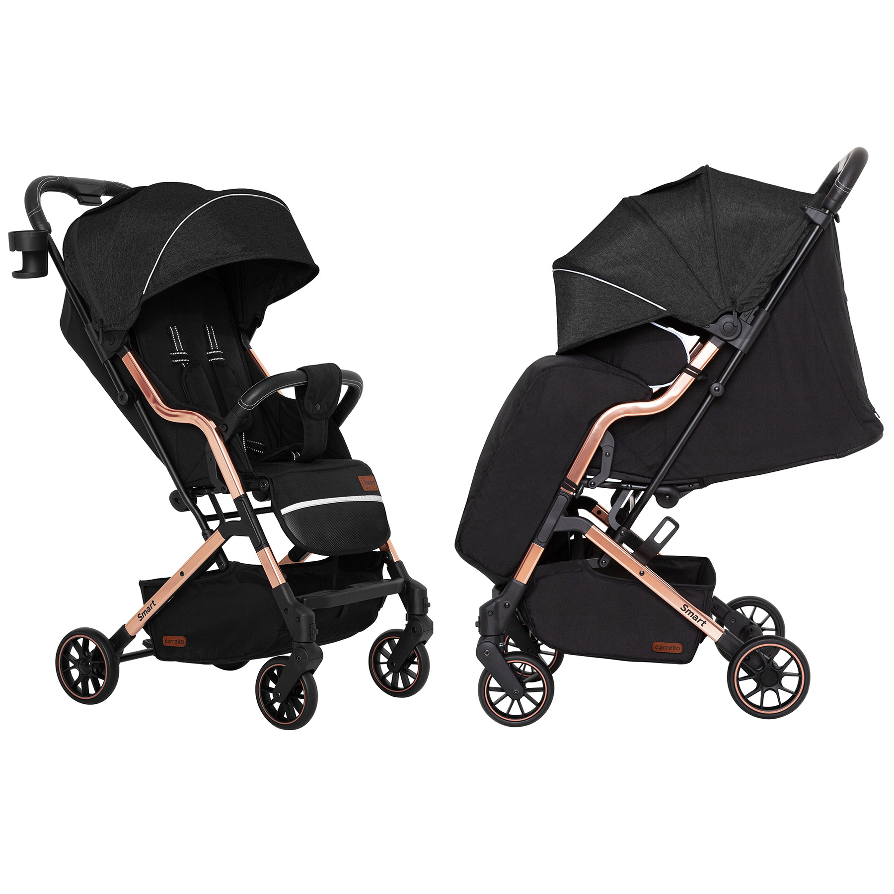 Коляска прогулочная CARRELLO Smart CRL-5504 Night Black +дождевик S/1/