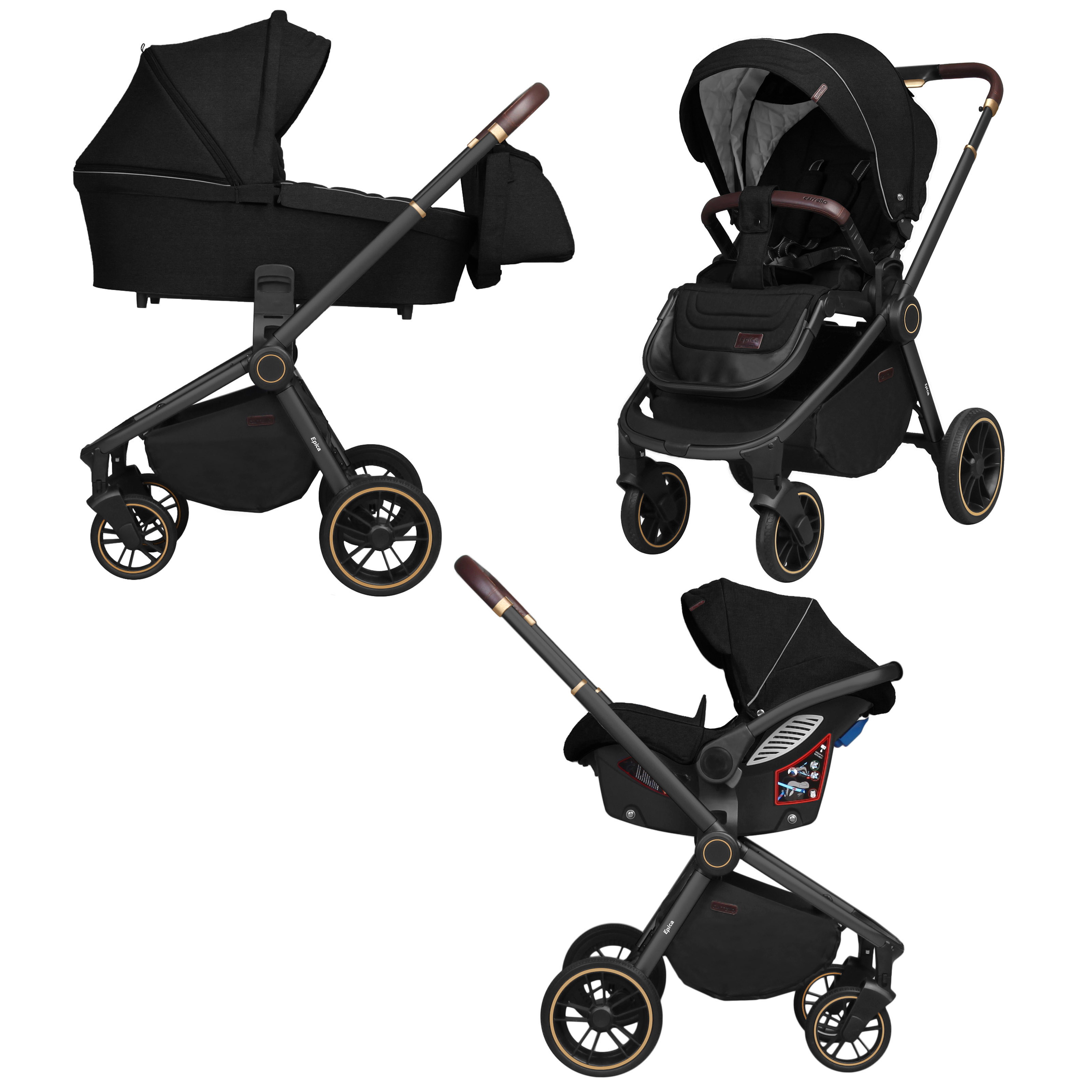 Коляска универсальная CARRELLO Epica CRL-8511/1 (3in1) Space Black +дождевик /1/