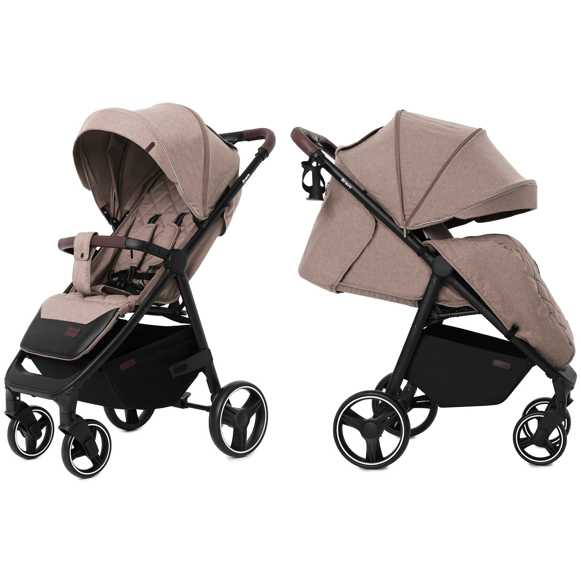 Коляска прогулочная CARRELLO Bravo CRL-8512 Linen Beige +дождевик L /1/ MOQ