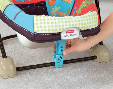 Качели портативные для новорожденных «Любимый зоопарк» Fisher-Price Space Saver Swing and Seat, Luv U Zoo