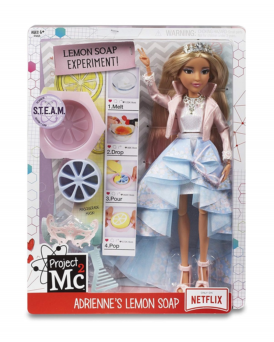 Кукла Адриенна серия Научный эксперимент мыло-лимон Project Mc2
