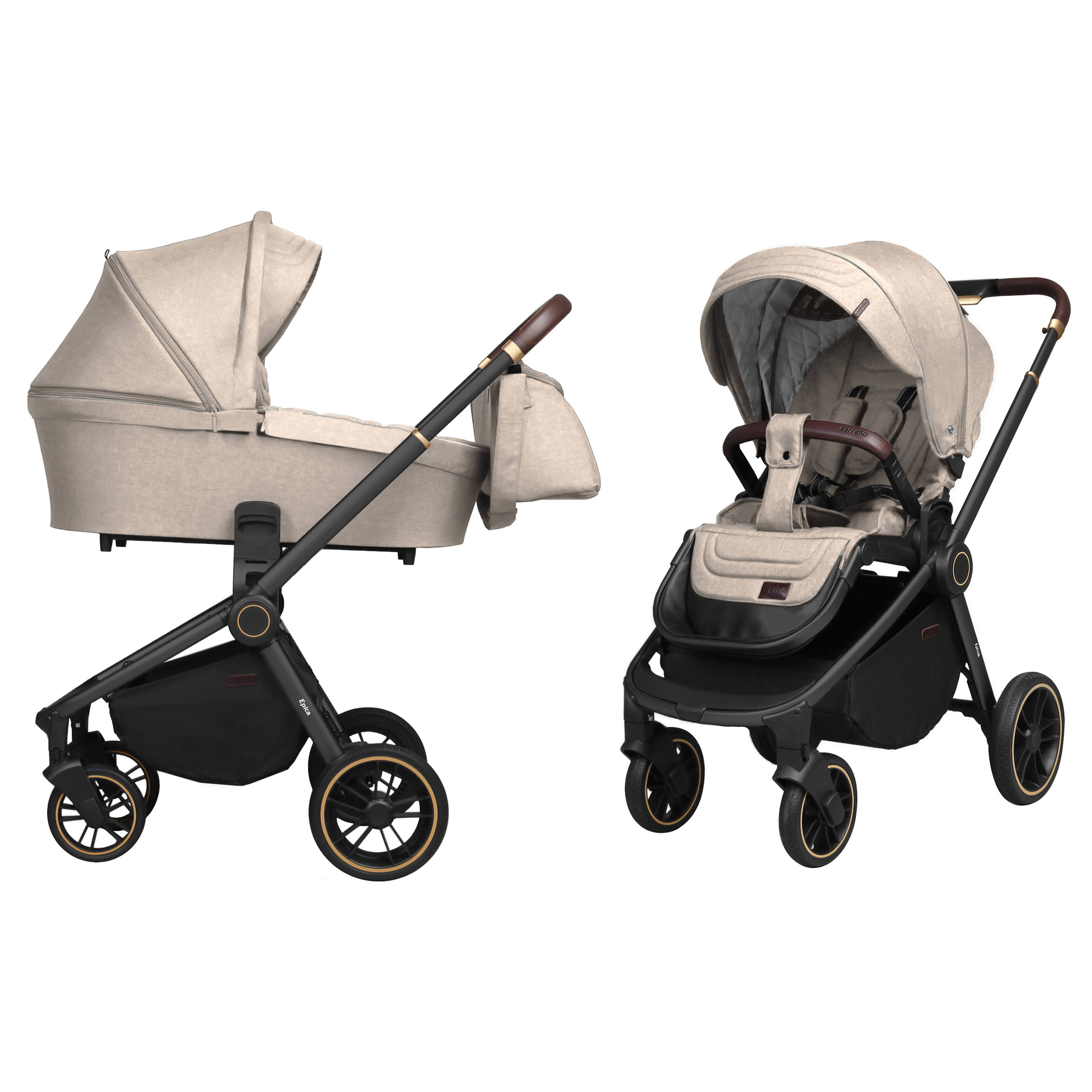 Коляска универсальная CARRELLO Epica CRL-8510/1 (2in1) Almond Beige +дождевик /1/