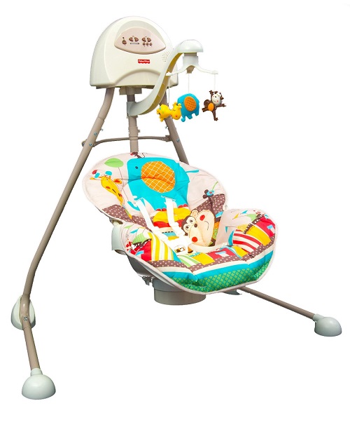 Укачивающий центр, колыбель качели для младенцев «Африка» Fisher-Price Cradle 'N Swing – Berceau