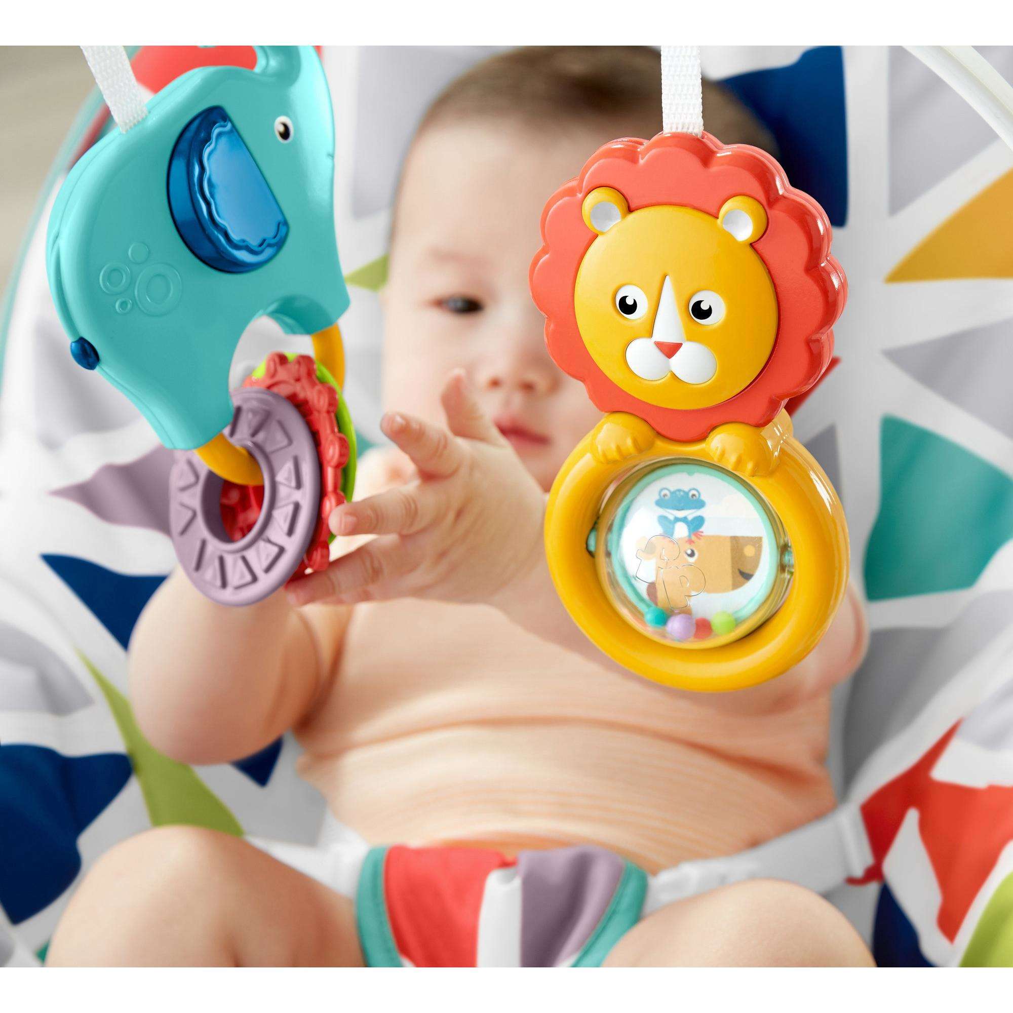 Детское кресло-качели Fisher-Price ЯРКАЯ ВЕРШИНА, от рождения до 3-х лет с массажной вибрацией