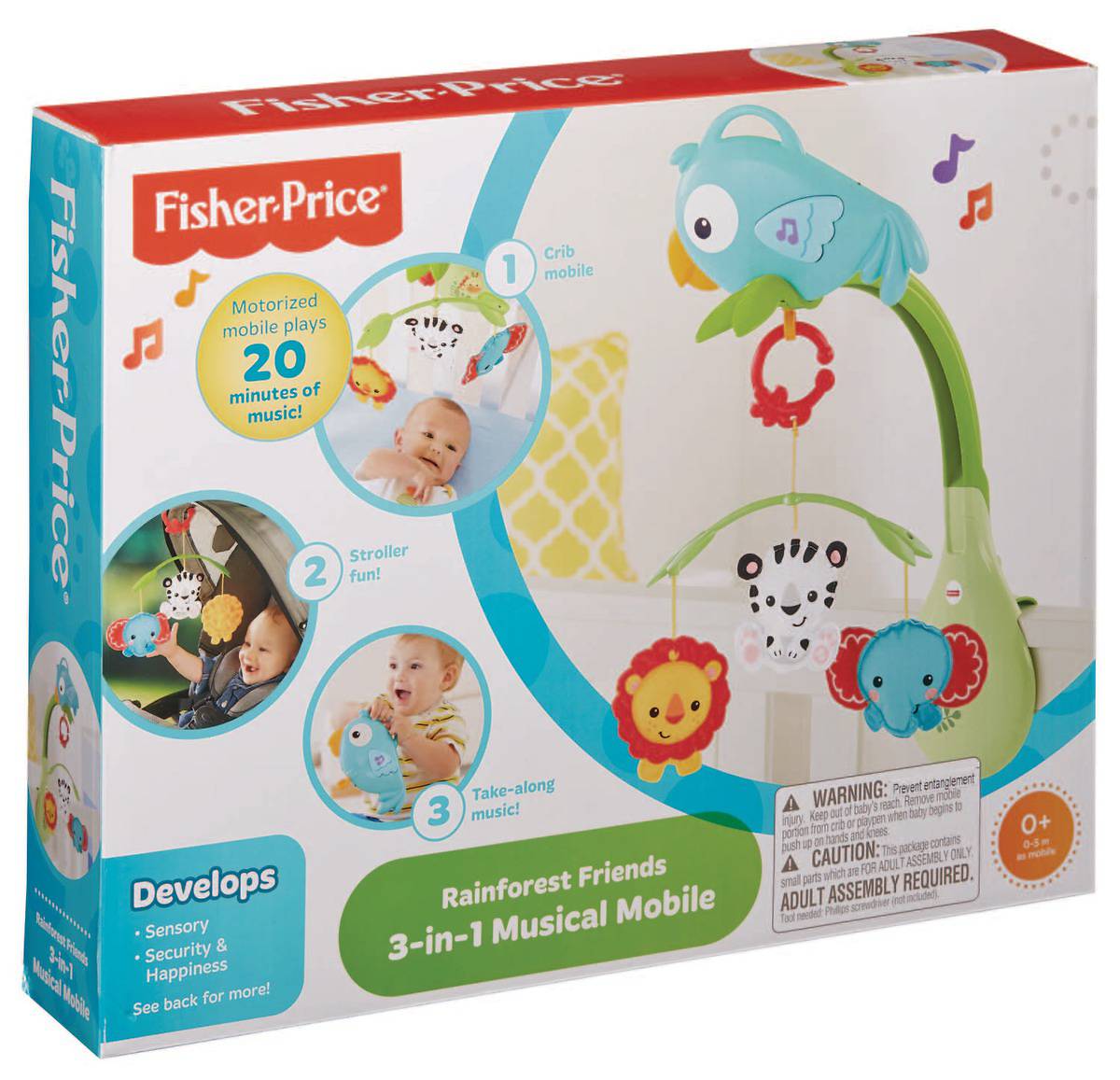 Музыкальное мобиле "Веселый попугай" 3 в 1 Fisher-Price