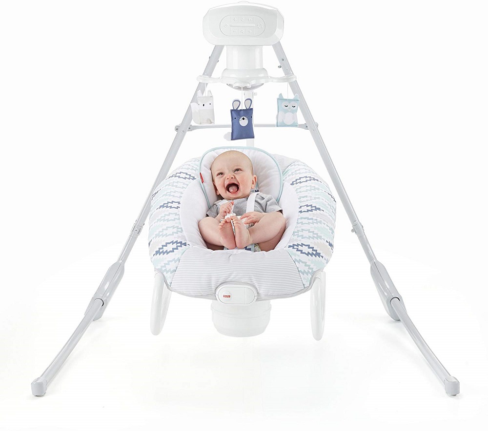 Укачивающий центр Fisher-Price 2-in-1 Deluxe Swing, колыбель-качели «ЛЕСНЫЕ ЧУДЕСА»