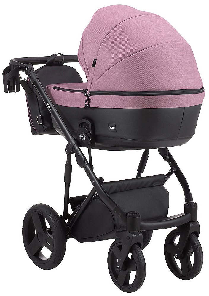 Коляска 2 в 1 Bair Play Plus Soft BPS-948 сиреневый - черный (кожа)