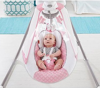 Колыбель – качели Fisher-price Розочка с музыкой и световым проектором Starlight Cradle 'n Swing