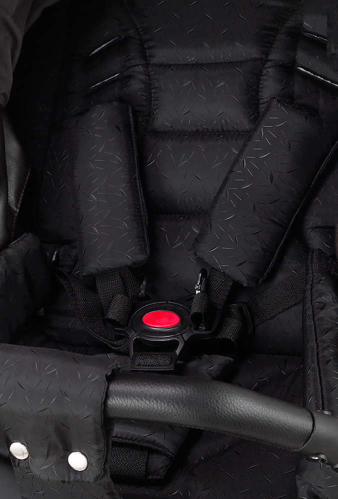 Коляска 2 в 1 Bair Infinity кожа 100% BI-2230-AMO black (черный)