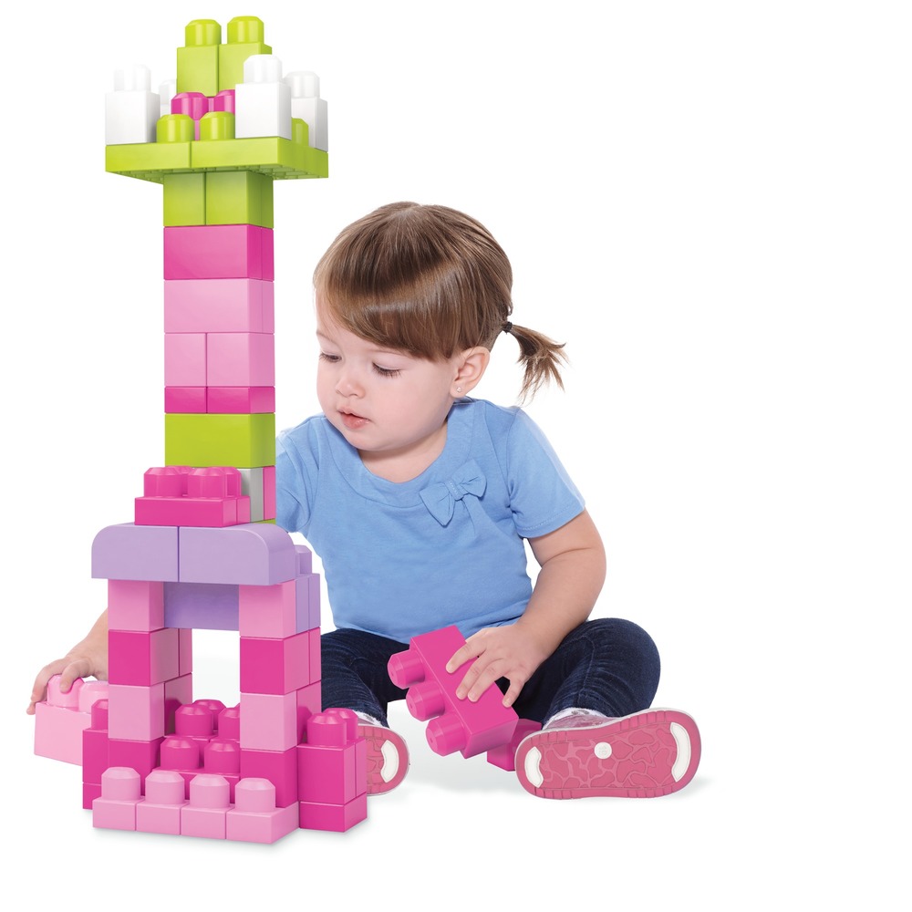Конструктор розовый в мешке (60 дет.) Mega Bloks