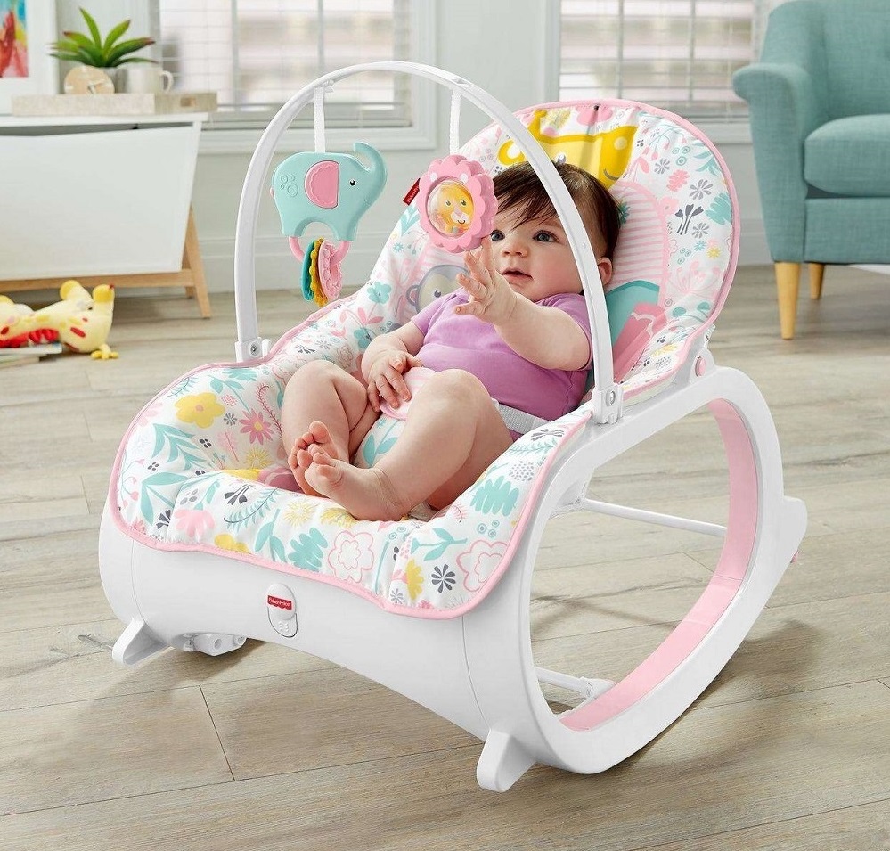 Детское кресло-качалка Fisher Price РОЗОВЫЙ САД, от рождения и до 3-х лет. Оригинал США