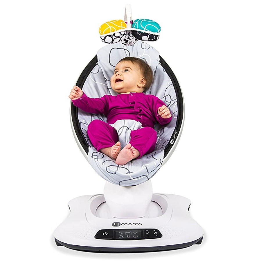 Детские качели МАМАРУ 4moms укачивающий центр mamaRoo 4 Bluetooth-Enabled high-tech Silver plush