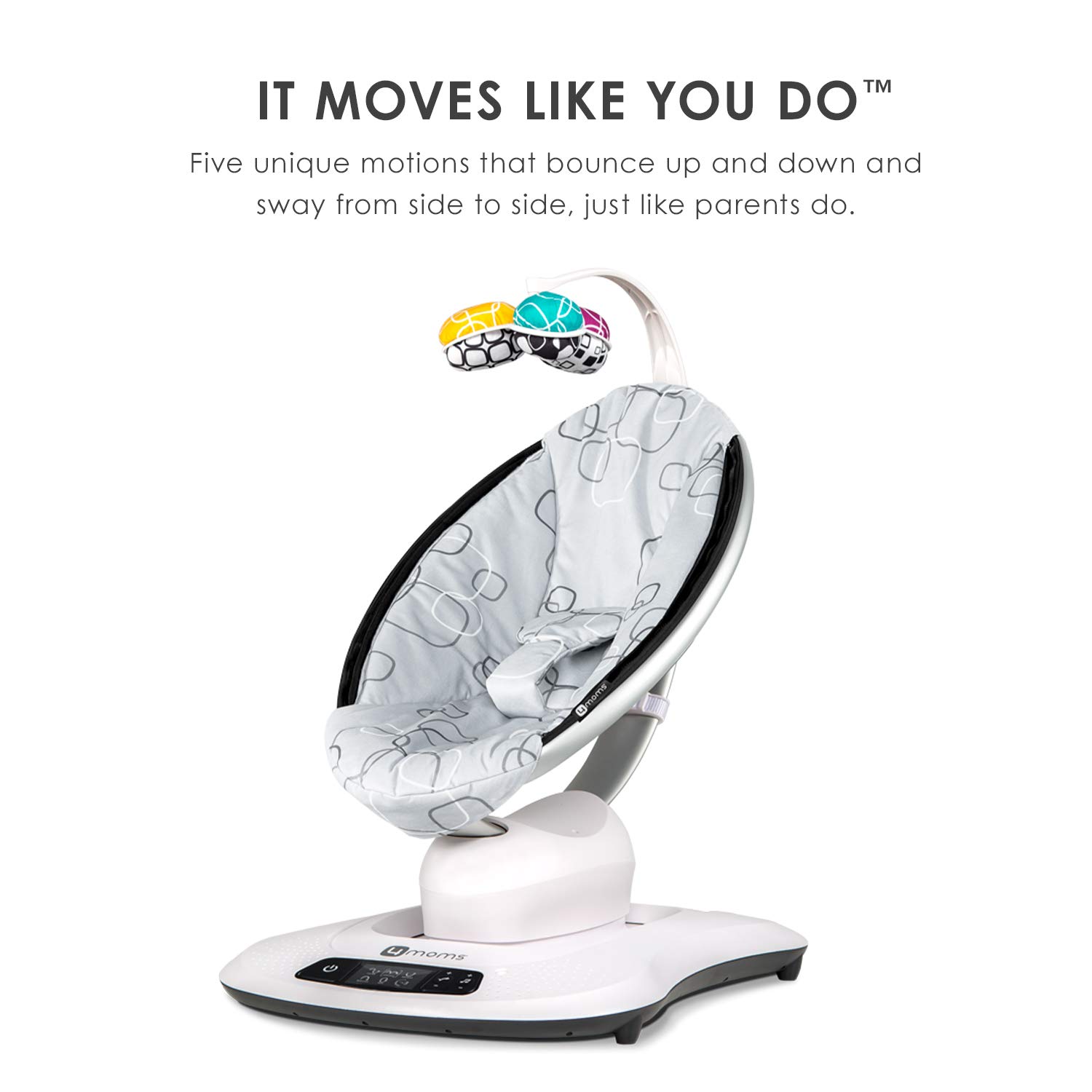 Детские качели МАМАРУ 4moms укачивающий центр mamaRoo 4 Bluetooth-Enabled high-tech Silver plush