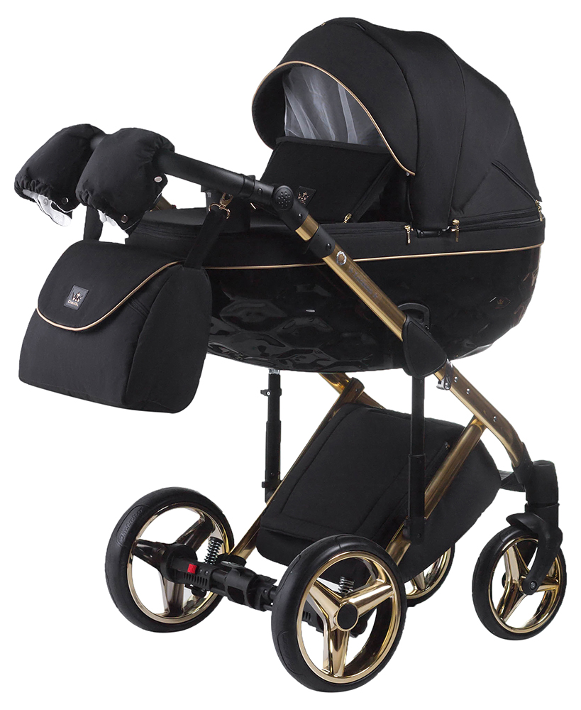 Коляска 2 в 1 Adamex Chantal Polar (Gold) C1-A черный