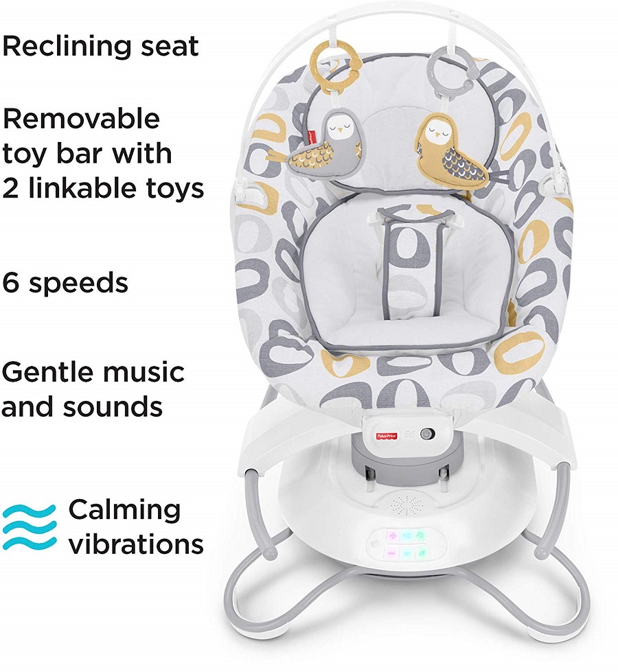 Укачивающий центр Fisher-Price 2 в 1 детские качели Deluxe Soothe 'n Play «ВОЛШЕБНЫЙ СОН»