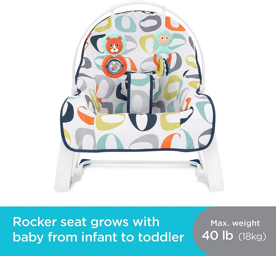 Кресло-качалка Fisher-Price Росток, детский массажный шезлонг от 0 до 18 кг