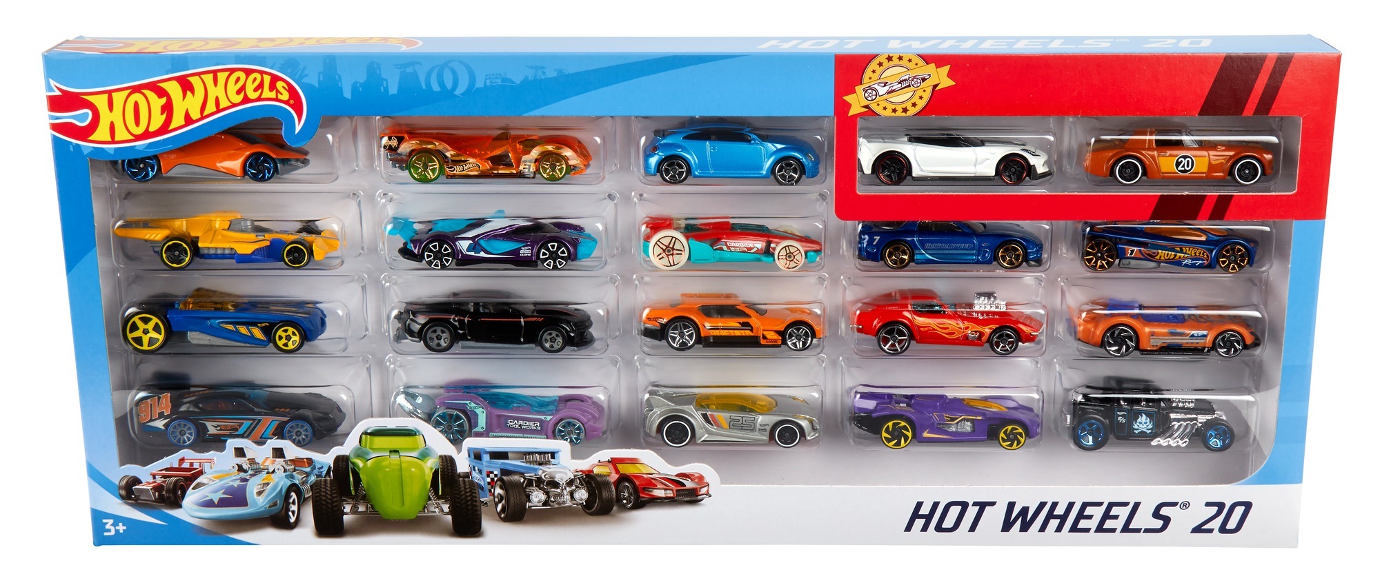 Набор из 20-ти базовых машинок Hot Wheels (в ас.)
