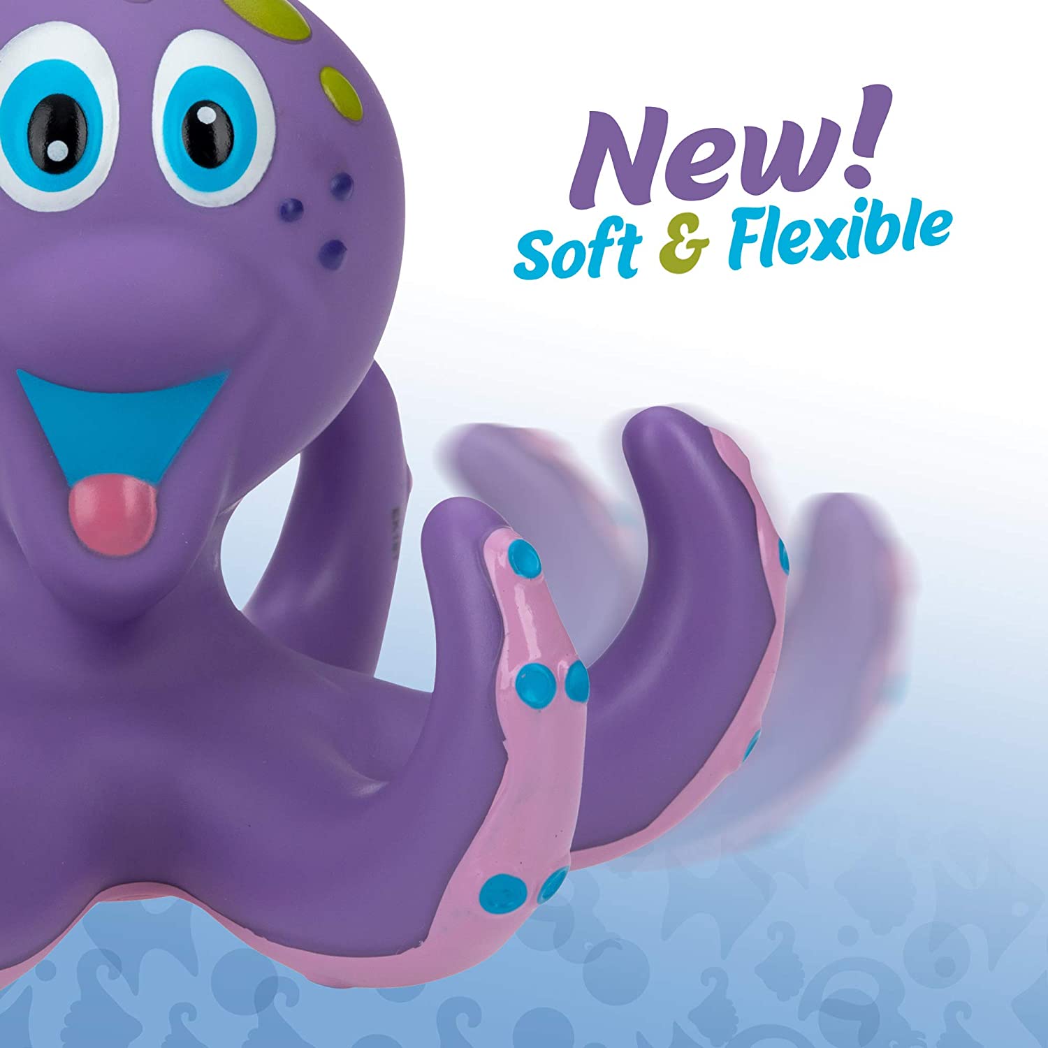 Интерактивная игрушка для ванны Nuby Фиолетовый Осьминог с 3 кольцами ПЕННАЯ ВЕЧЕРИНКА