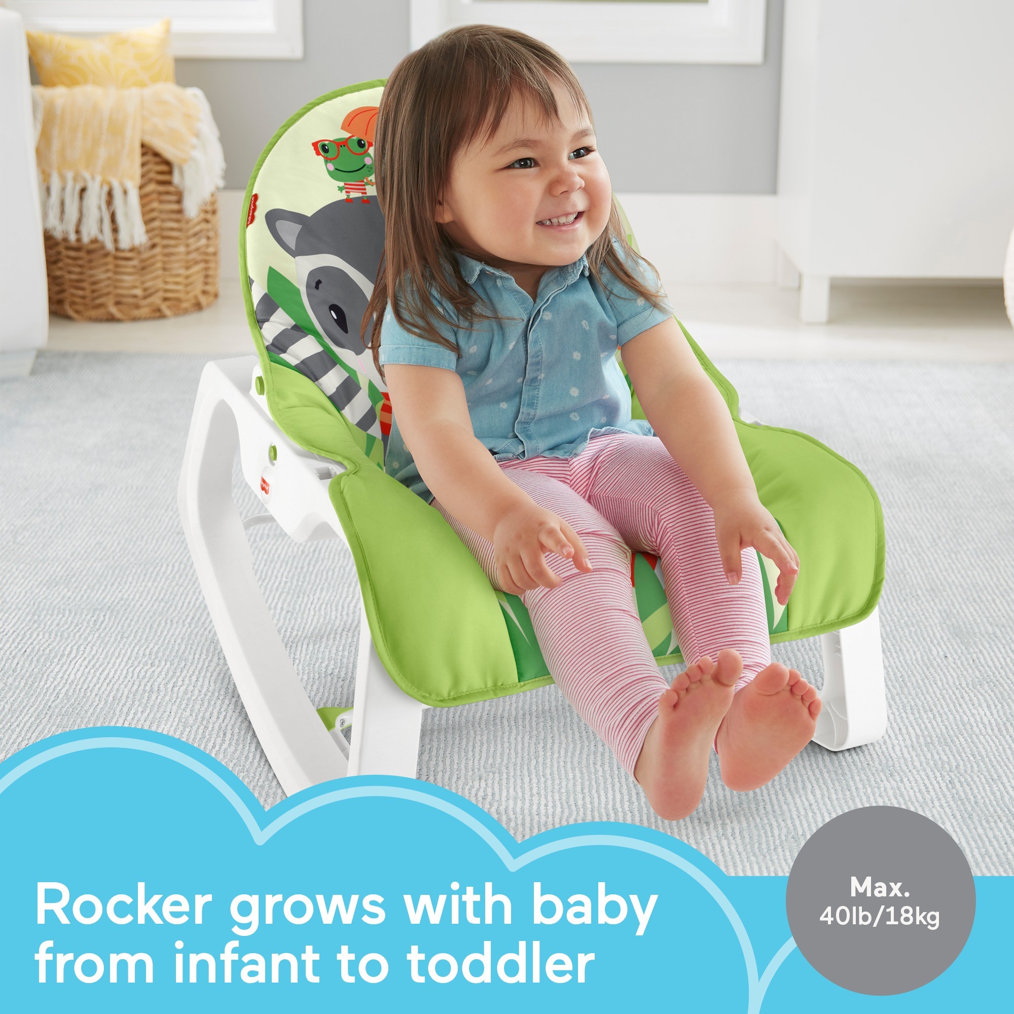 Массажное кресло-качалка Fisher-Price Сказочное качание от рождения до 3-х лет
